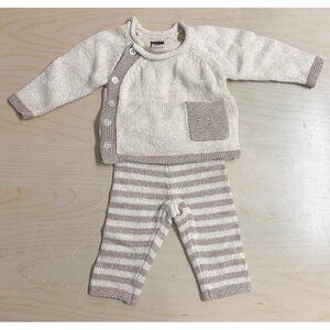 NEW Tea Collection Oatmeal Sweater /Striped Pant Set 0-3M
